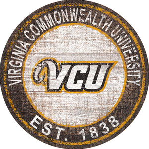 VCU Rams Heritage Logo Round Wood Sign - 24"