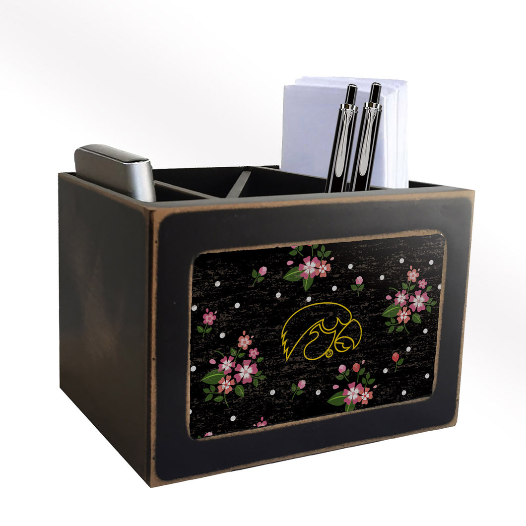Iowa Hawkeyes Floral Desktop Organizer