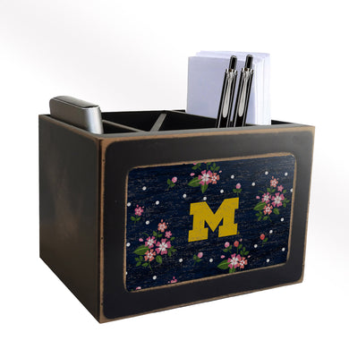 Michigan Wolverines Floral Desktop Organizer
