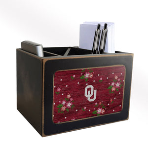Oklahoma Sooners Floral Desktop Organizer