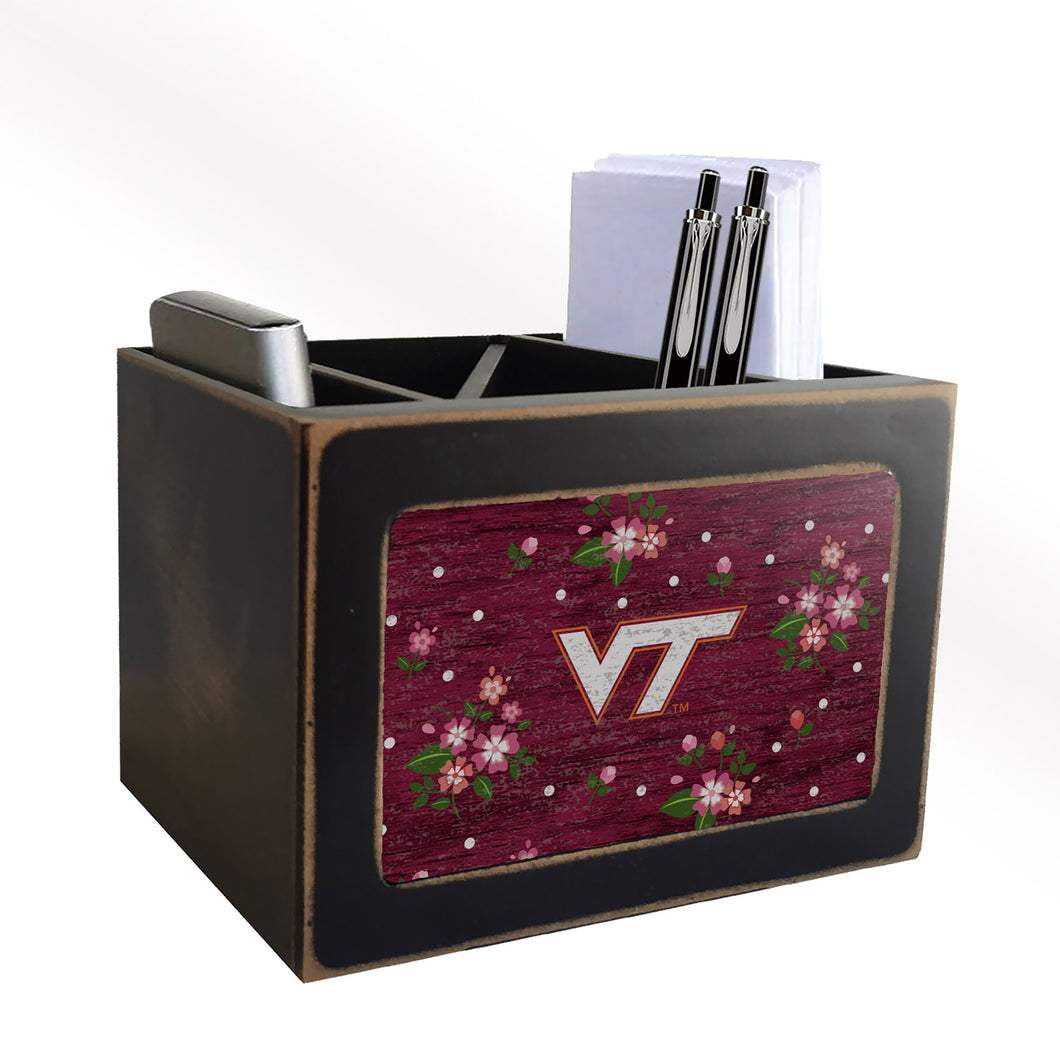 Virginia Tech Hokies Floral Desktop Organizer