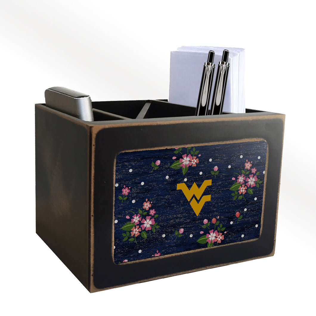 West Virginia Mountaineers Floral Desktop Organizer