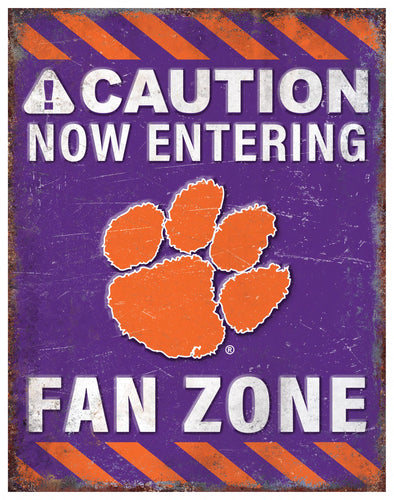 Clemson Tigers Fan Zone Metal Sign - 12