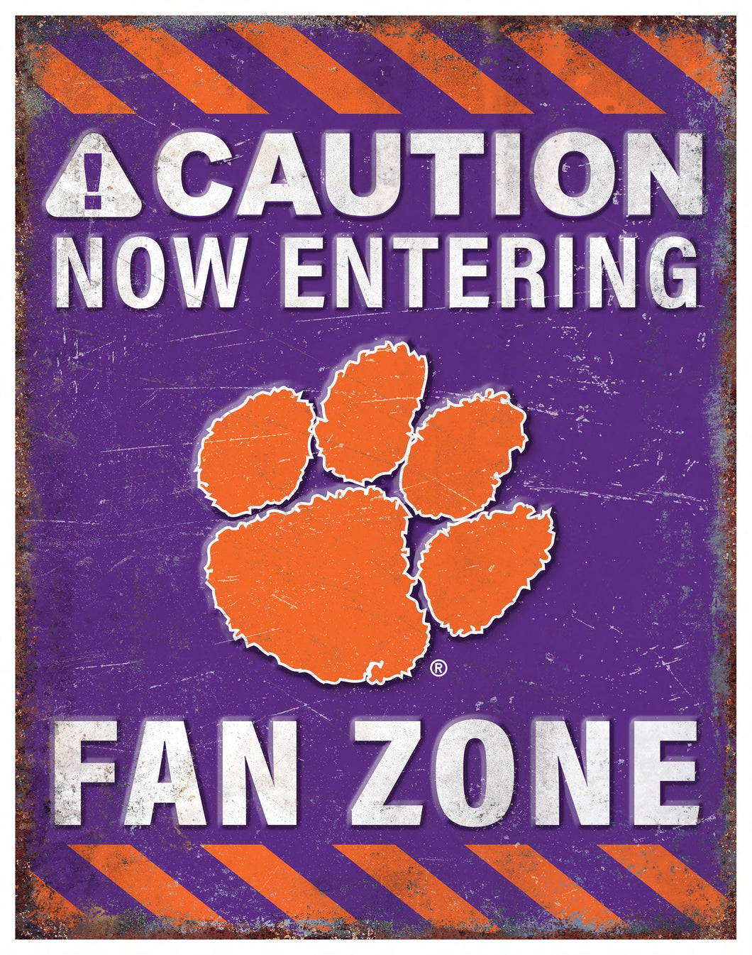 Clemson Tigers Fan Zone Metal Sign - 12