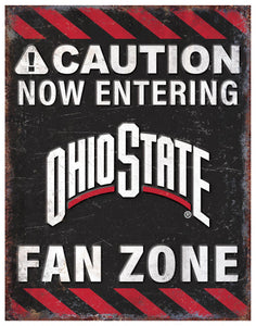 Ohio State Buckeyes Fan Zone Metal Sign - 12"x18"