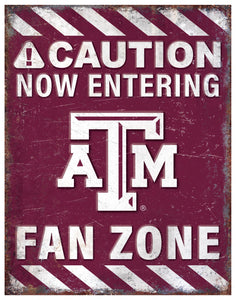 Texas A&M Aggies Fan Zone Metal Sign - 12"x18"