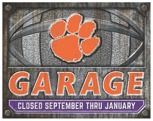 Clemson Tigers Garage Metal Sign - 12