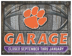 Clemson Tigers Garage Metal Sign - 12"x16"
