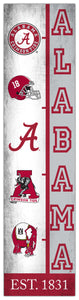 Alabama Crimson Tide Team Logo Evolution Wood Sign -  6"x24"