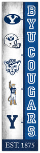 BYU Cougars Team Logo Evolution Wood Sign -  6"x24"