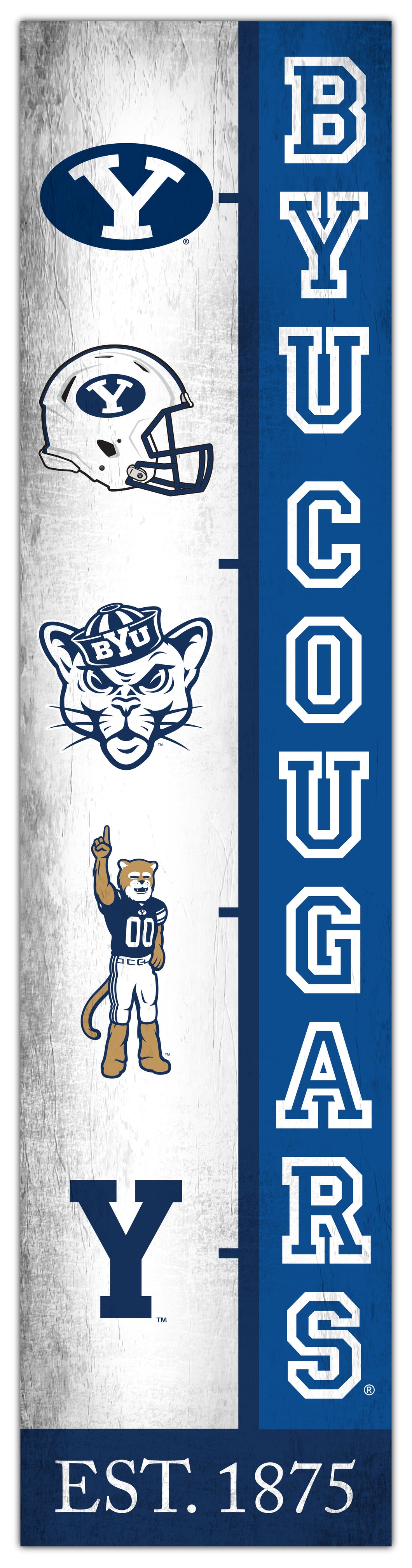BYU Cougars Team Logo Evolution Wood Sign -  6