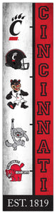 Cincinnati Bearcats Team Logo Evolution Wood Sign -  6"x24"