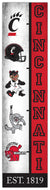 Cincinnati Bearcats Team Logo Evolution Wood Sign -  6"x24"