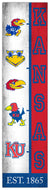 Kansas Jayhawks Team Logo Evolution Wood Sign -  6"x24"