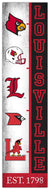 Louisville Cardinals Team Logo Evolution Wood Sign -  6"x24"