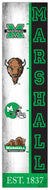 Marshall Thundering Herd Team Logo Evolution Wood Sign -  6"x24"