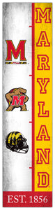 Maryland Terrapins Team Logo Evolution Wood Sign -  6"x24"