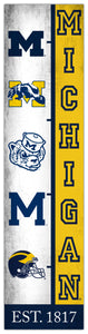 Michigan Wolverines Team Logo Evolution Wood Sign -  6"x24"