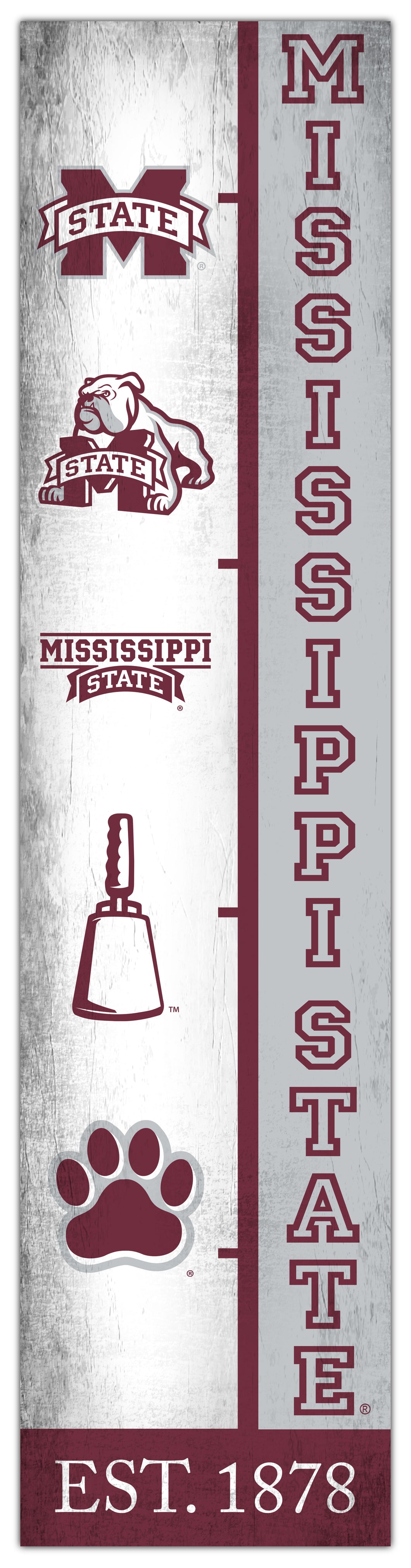 Mississippi State Bulldogs Team Logo Evolution Wood Sign -  6