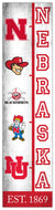 Nebraska Cornhuskers Team Logo Evolution Wood Sign -  6"x24"