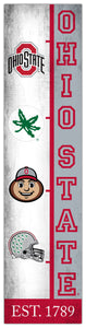 Ohio State Buckeyes Team Logo Evolution Wood Sign -  6"x24"