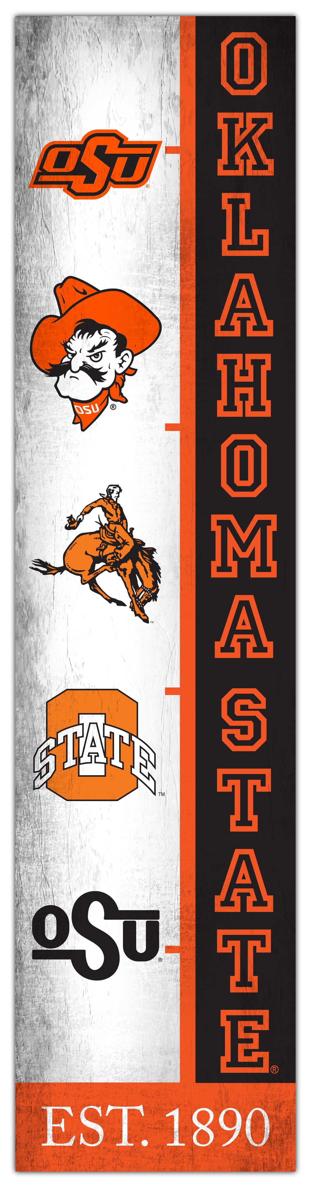 Oklahoma State Cowboys Team Logo Evolution Wood Sign -  6