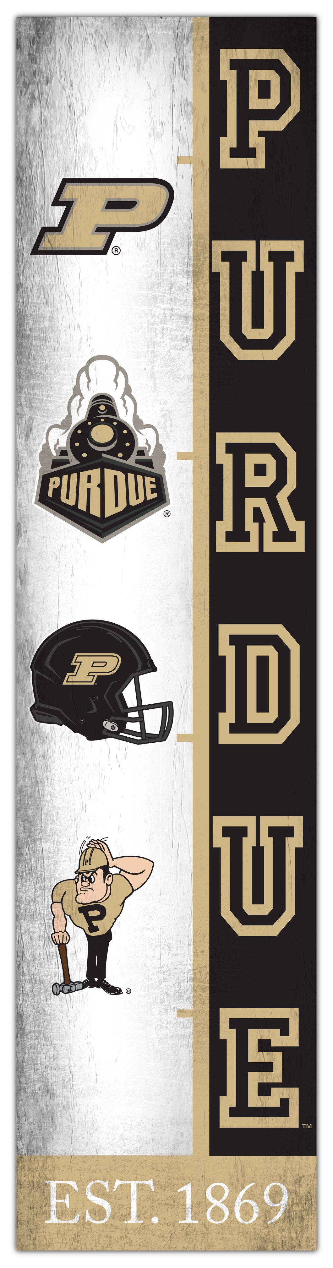 Purdue Boilermakers Team Logo Evolution Wood Sign -  6