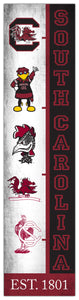 South Carolina Gamecocks Team Logo Evolution Wood Sign -  6"x24"