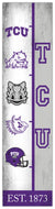 TCU Horned Frogs Team Logo Evolution Wood Sign -  6"x24"