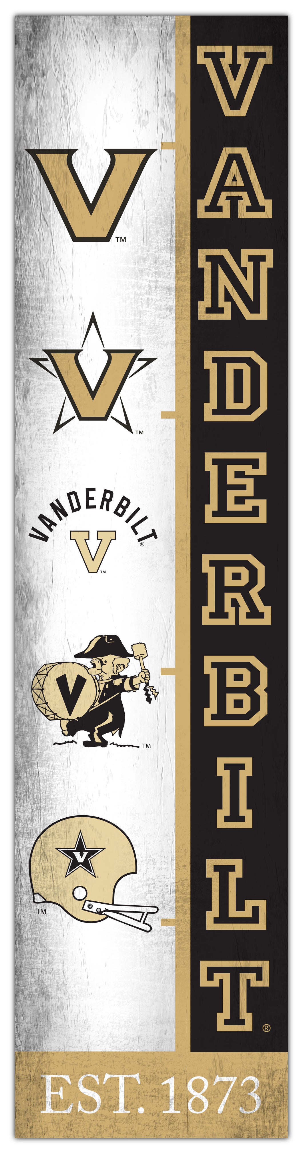 Vanderbilt Commodores Team Logo Evolution Wood Sign -  6