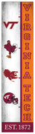 Virginia Tech Hokies Team Logo Evolution Wood Sign -  6"x24"