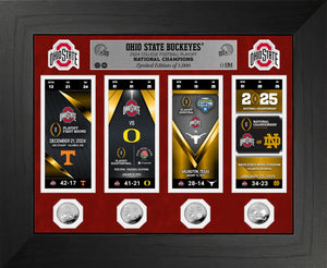 Ohio State Buckeyes Road to the 2024 CFP Championship Deluxe Ticket Collection & Silver Coin Photo Mint