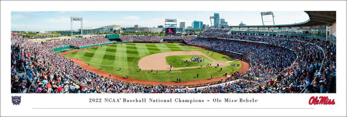 Ole Miss Rebels Baseball 2022 College World Series Champions Panoramic Picture