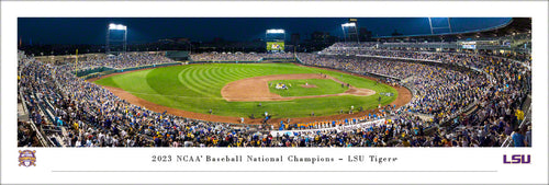 LSU Tigers Baseball 2023 College World Series Champions Panoramic Picture