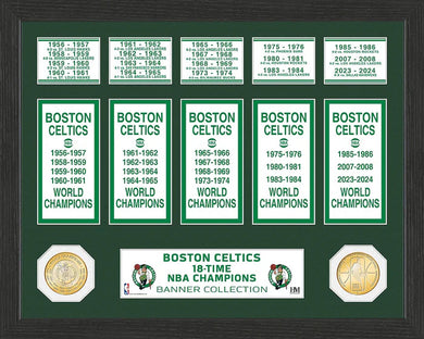 Boston Celtics 18-Time NBA Champions Banner Bronze Coin Photo Mint