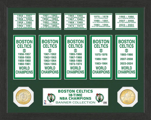 Boston Celtics 18-Time NBA Champions Banner Bronze Coin Photo Mint