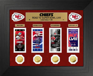 Kansas City Chiefs Road to Super Bowl LVIII Deluxe Ticket and Gold Coin Photo Mint