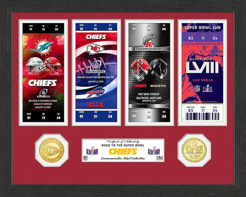 Kansas City Chiefs Road to Super Bowl LVIII Ticket and Bronze Coin Photo Mint