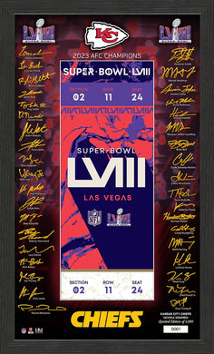 Kansas City Chiefs Super Bowl LVIII Signature Ticket Frame