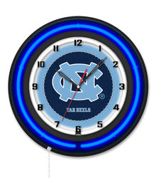 North Carolina Tar Heels Double Neon Wall Clock - 19"