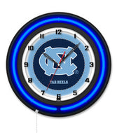 North Carolina Tar Heels Double Neon Wall Clock - 19"