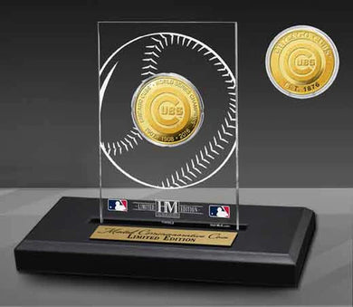 Chicago Cubs 3-time World Series Champions Acrylic Gold Coin 