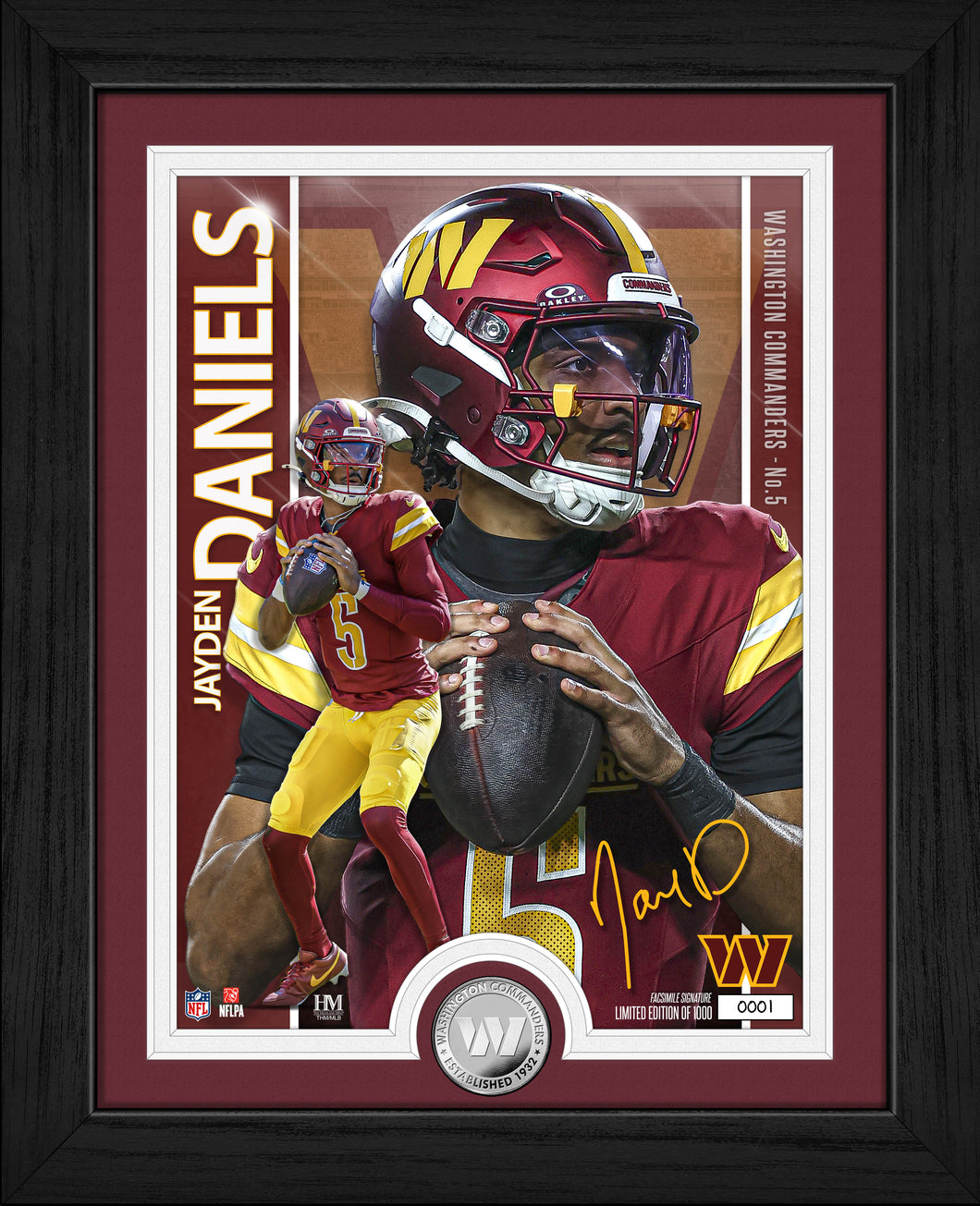 Jayden Daniels Washington Commanders Artist Proof Silver Coin Photo Mint