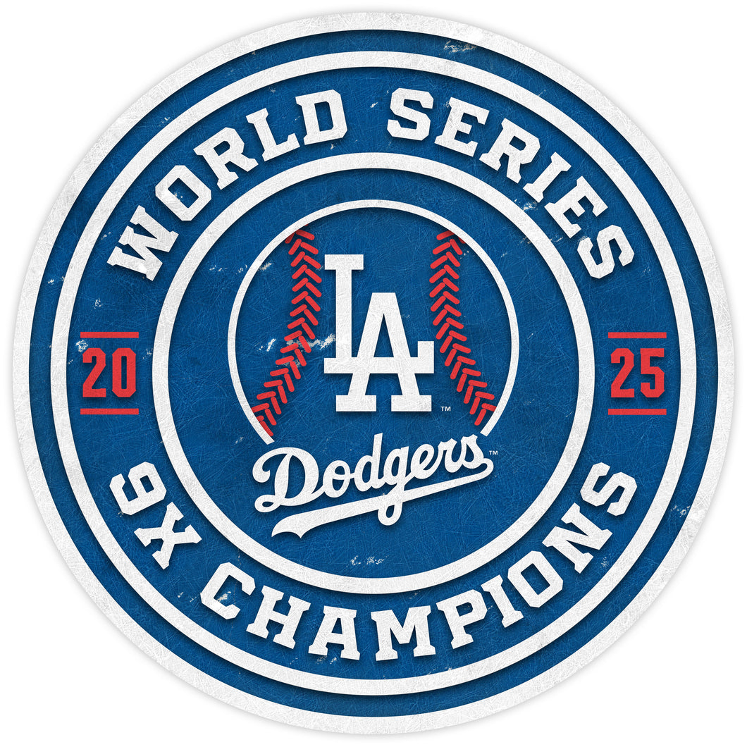 Los Angeles Dodgers 2025 World Series Champs Round Sign - 24