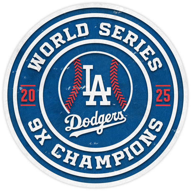 Los Angeles Dodgers 2025 World Series Champs Round Sign - 24