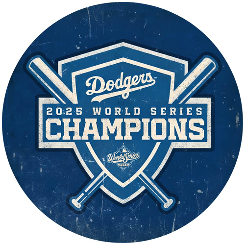 Los Angeles Dodgers 2025 World Series Champions Round Sign - 24