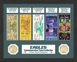 Philadelphia Eagles 5-Time World Champions Ticket Collection