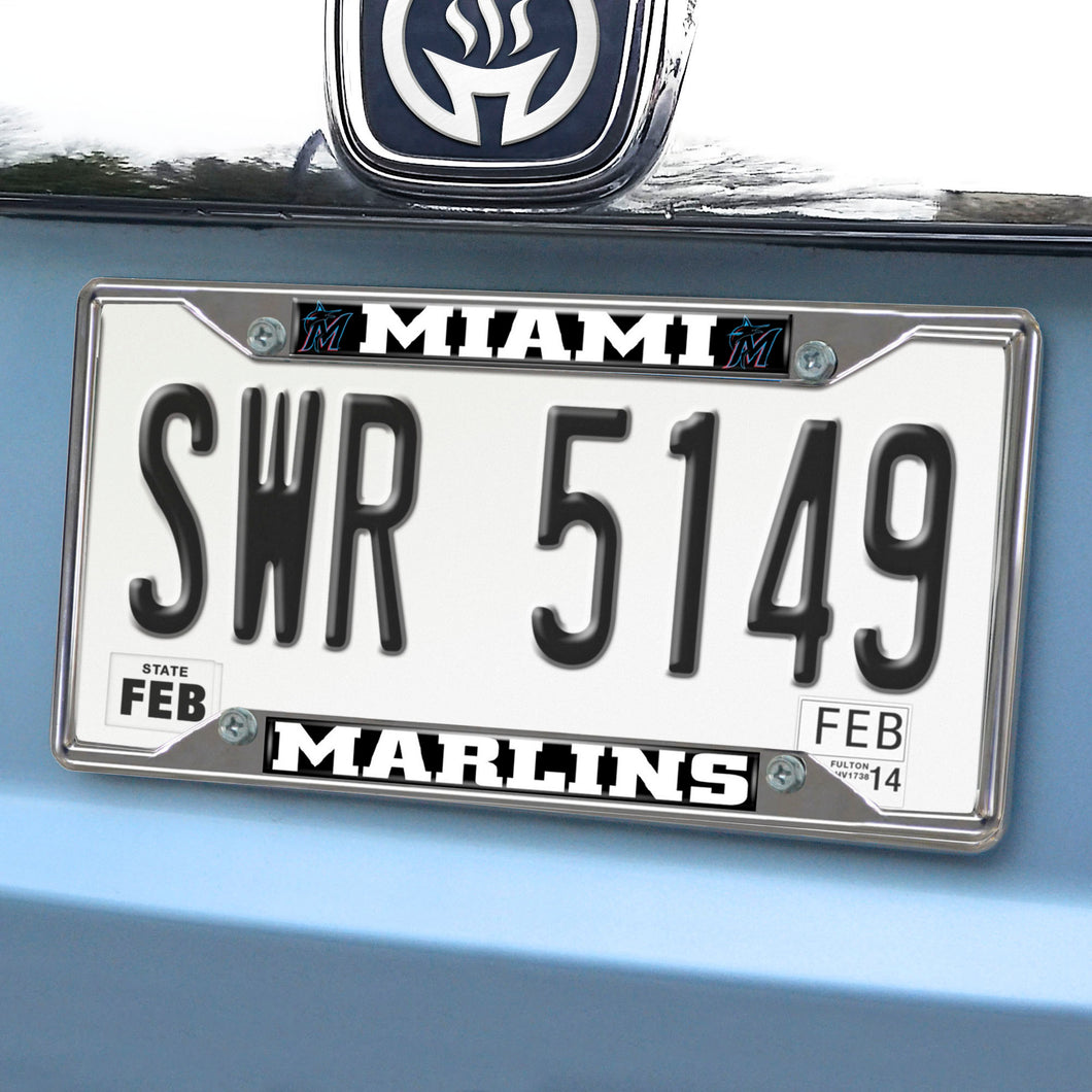 Miami Marlins Chrome License Plate Frame