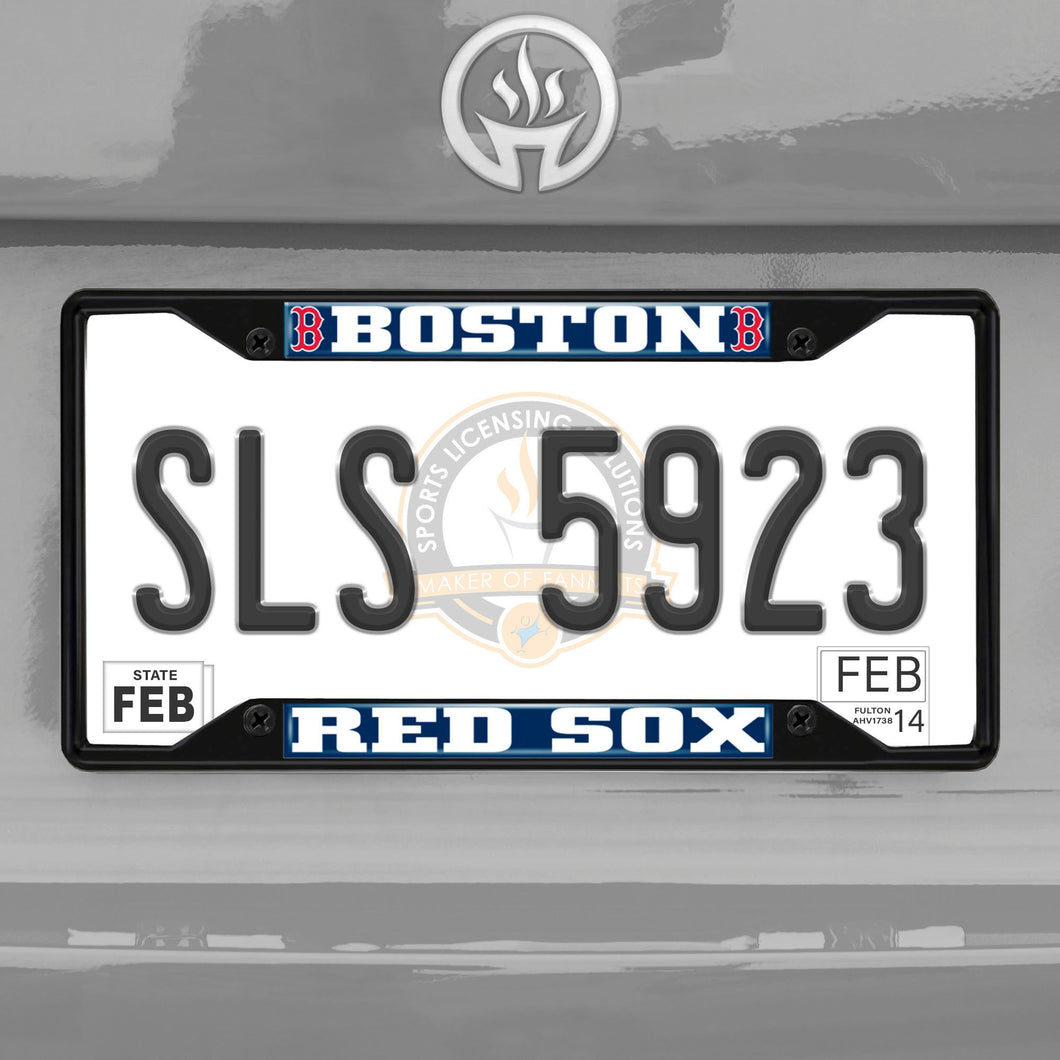 Boston Red Sox Black Chrome License Plate Frame