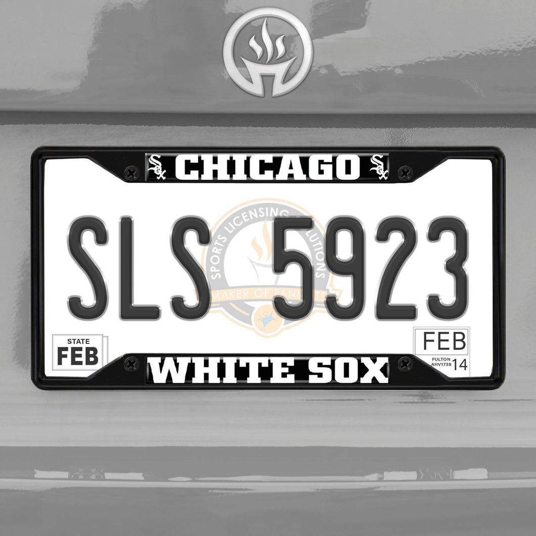 Chicago White Sox Black Chrome License Plate Frame